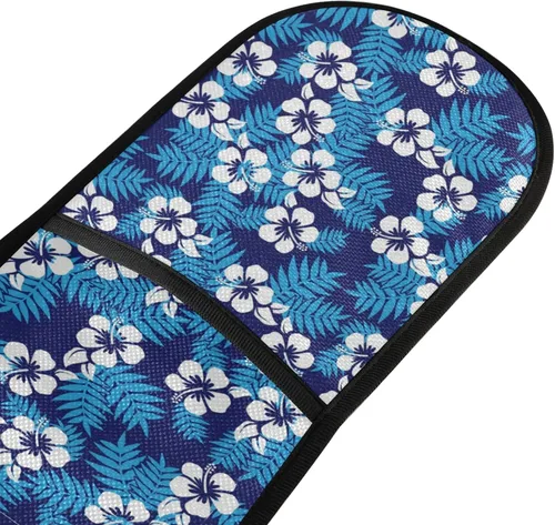 Vista 3 de ALAZA Guante de horno doble de hibisco, lavable, resistente al calor, guante de horno para cocina en casa, cocina, hornear, 35 x 7 pulgadas