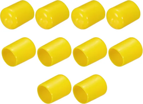 Vista 67 de uxcell 10 tapas de goma para extremos de 0.591 in de identificación, tapa de extremo redondo, protectores de rosca de tornillo, color negro