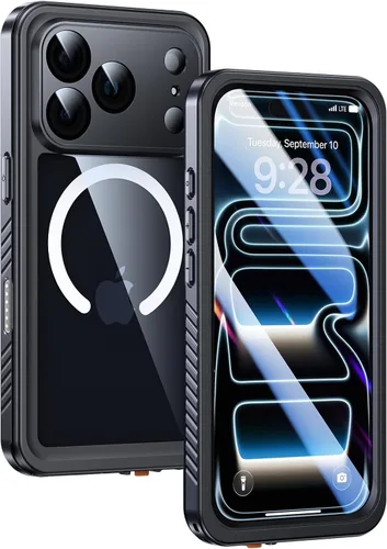 Vista 12 de Lanhiem Funda Magnética para iPhone 17 Pro de Privacidad, Funda Impermeable a Prueba de Polvo, [Protector de Pantalla Antiespía Integrado]