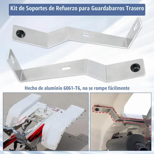 Vista 6 de Kit de abrazaderas de soporte de refuerzo del guardabarros trasero compatible con Yamaha Banshee 350 YFZ350 1987-2006