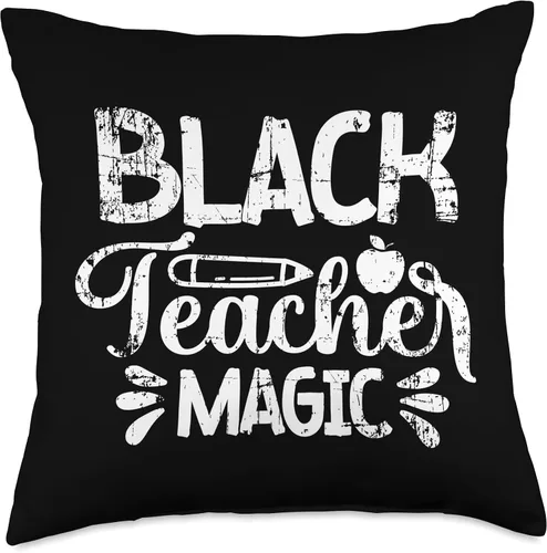 Vista 4 de Black Teacher Magic African American History Pride Black Teacher Magic African American History Juneteenth - Almohada de 16 x 16 pulgadas, multicolor