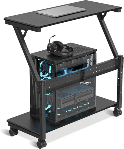 Vista 8 de suptek Soporte de torre para computadora, soporte móvil para CPU, soporte móvil de 5.5 a 9.8 pulgadas de ancho, ajustable, con ruedas giratorias