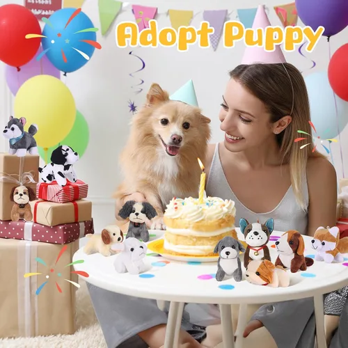 Vista 6 de Aoriher 36 piezas de mini perros de peluche a granel, animales de peluche pequeños, varios lindos y suaves, para ella, cachorros, regalos de fiesta