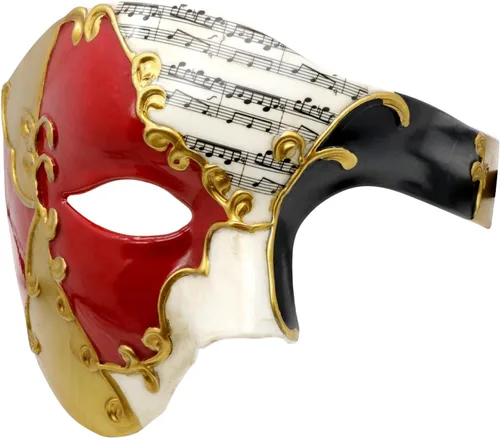 Vista 8 de Thmyo Half Face - Máscara de mascarada de carnaval veneciano para hombre, diseño vintage de Phantom of the Opera