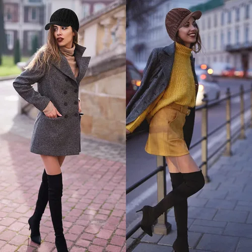 Vista 3 de SATINIOR 3 piezas de las mujeres 50 lana Newsboy Cap invierno sombrero visera boina clima frío punto cálido invierno sombrero