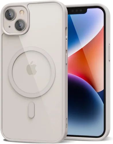 Vista 132 de oakxco Funda magnética transparente compatible con Magsafe, bonita funda delgada y transparente de poliuretano termoplástico no amarillenta, carcasa