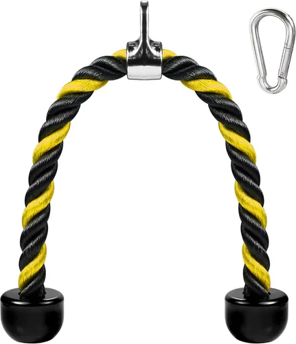 Vista 14 de Cable de tracción de cuerda de tríceps de lujo, 27 y 36 pulgadas de longitud, fácil de agarrar y antideslizante, accesorio de cable para ejercicio