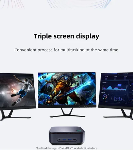 Vista 7 de KAMRUI Cliente delgado Mini PC 11.º Intel 4-Core i5-1135G7 Iris Xe Graphics 16GB DDR4 RAM 1TB NVMe SSD WiFi AX BT HDMI DP Thunderbolt4 RJ-45 Huella