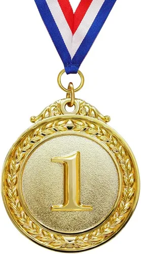 Vista 5 de Myartte Juego de 5 medallas de oro – Medallas de premio de estilo olímpico para deportes, competiciones, abejas de ortografía, recuerdos de fiesta