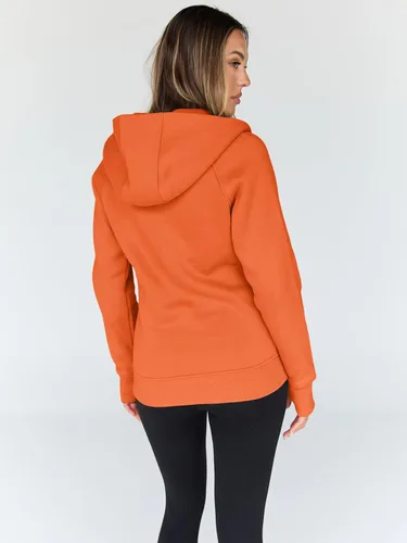 Vista 20 de Trendy Queen Sudaderas con capucha y cremallera para mujer, chaquetas de vellón, talla extragrande, moda de otoño e invierno