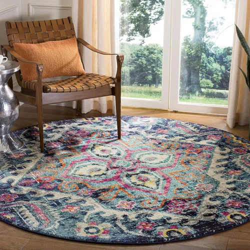 Vista 7 de SAFAVIEH Colección Monaco - Alfombra de pasillo, 2.2 x 6 pies, azul y fucsia, no desprende pelusa y de fácil cuidado, ideal para zonas de alto