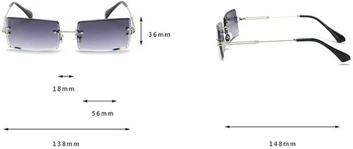 Vista 7 de MINCL - Gafas de sol rectangulares pequeñas para mujer ultraligeras color caramelo sin marco