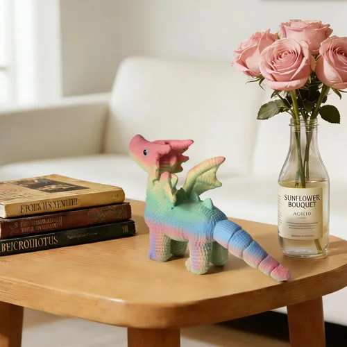 Vista 6 de Bonita decoración de dragones alados para estantería de escritorio en casa, regalo único para amigos y familiares, mini figura de dragón criatura
