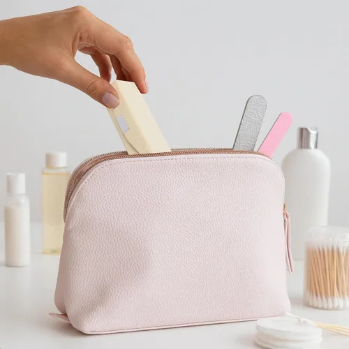 Vista 6 de Beautyflier Estuche de piel sintética para lápiz labial para mujer, con espejo, rectangular, estuche de viaje para maquillaje, monedero, soporte