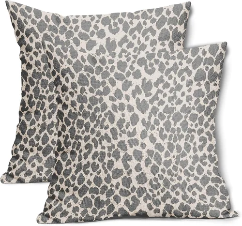 Vista 22 de Juego de 2 fundas de almohada de 16 x 16 pulgadas con estampado de leopardo, diseño de leopardo, con cremallera, decoración del hogar para sofá