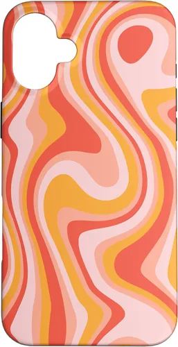 Vista 22 de iPhone 16 Retro Groovy Liquid Swirl Hippie 70's 80's Psychedelic Case