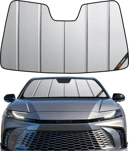 Vista 8 de Pigenius Parasol para parabrisas para Toyota Camry 2012-2017 (sin corte de sensor, 2012-2014 todos), acabado plateado metálico
