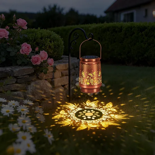 Vista 8 de Lámpara Solar de Linterna para Exterior Impermeable, Decoraciones de Jardín, Regalos de Navidad y Cumpleaños para Mujeres, Mamá, Abuela, Decoración