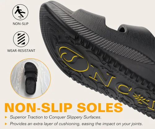 Vista 6 de ONCAI Womens Recovery Sandals with Arch Support Plantar Fasciitis Orthotic Adjustable Buckle Open Toe Thick Cushion Outdoor Girls Sport Slides