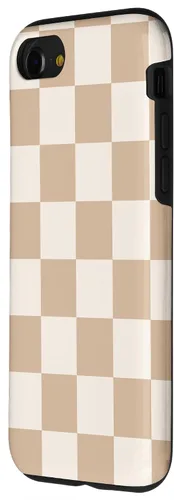 Vista 34 de Funda de tablero de ajedrez marrón beige claro para iPhone 14 Pro