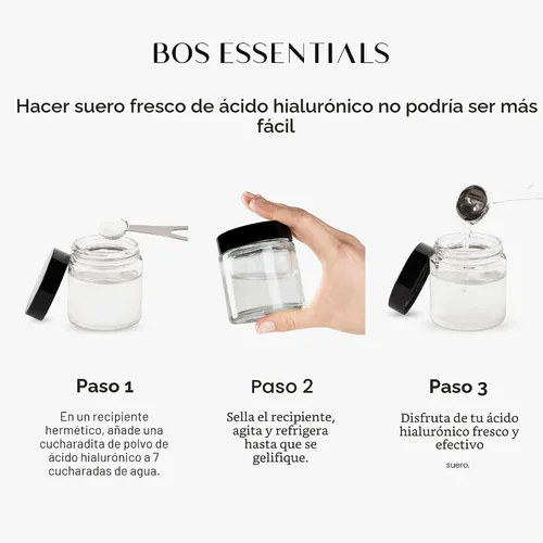Vista 7 de Polvo de ácido hialurónico puro, 100% natural, vegano, fabricado en Estados Unidos, hace más de 50 onzas de suero antienvejecimiento para bricolaje