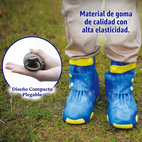Vista 4 de Cubiertas para zapatos de lluvia para niños, impermeables, reutilizables, para zapatos