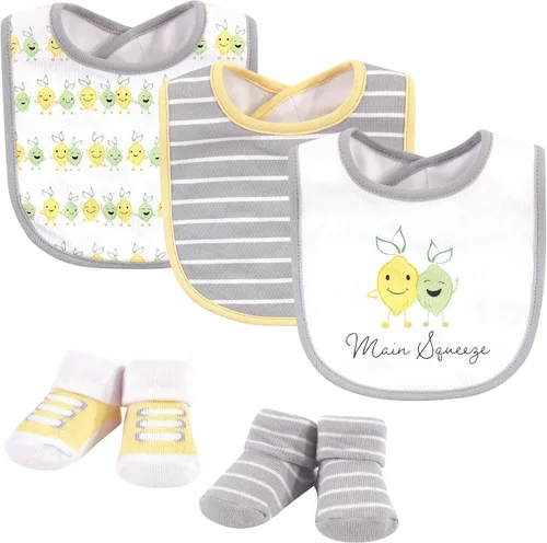 Vista 91 de Hudson Baby Conjunto de babero y calcetines unisex de algodón para bebé