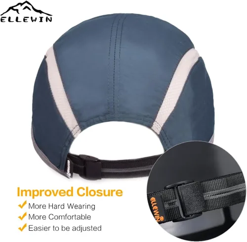 Vista 29 de ELLEWIN Gorra de béisbol unisex UPF 50 sin estructura, con pico grande y plegable