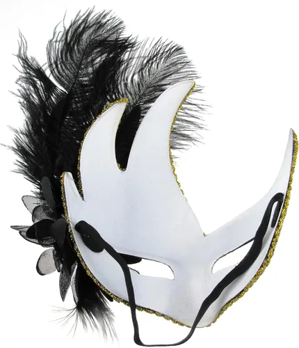 Vista 8 de Máscara de plumas para mascarada, disfraz veneciano para fiesta de Navidad.