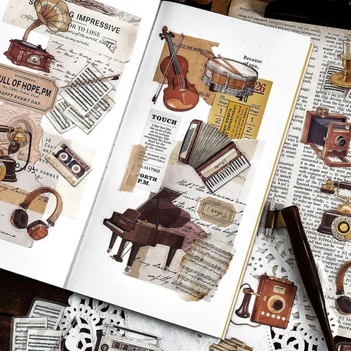 Vista 2 de Doraking 40PCS Instrumentos Musicales Piano Guitarra Pegatinas