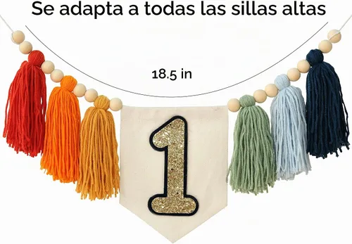 Vista 7 de Cartel de primer cumpleaños para silla de bebé, decoración de Multicolor