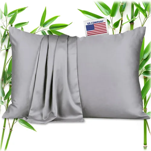 Vista 12 de Fundas de almohada 100% viscosa derivada de bambú - Funda de almohada refrescante - Tamaño estándar, crema, juego de 2 con cremallera