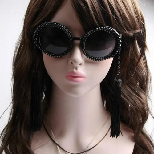 Vista 7 de Gafas de sol barrocas de moda con borlas retro para mujer