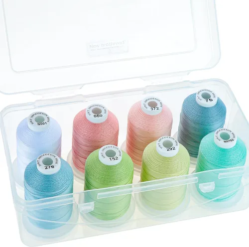 Vista 20 de New brothread - 18 opciones - Hilos de algodón 100% mercerizado multiusos 50S/3 600M (660Y) cada carrete para acolchado, serger, costura y bordado
