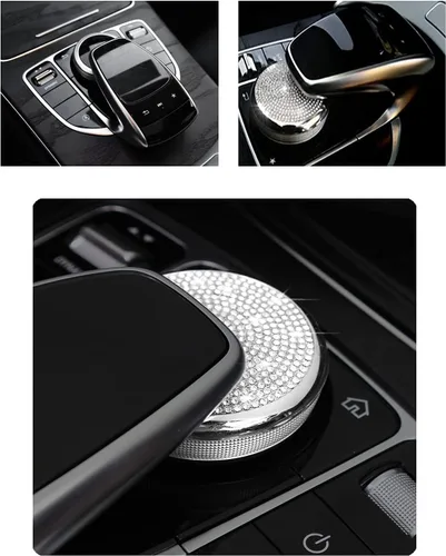Vista 4 de CONGCONG para Mercedes Benz Cubierta de Control de Medios Interior Bling Accesorios de Cristal Compatible con Accesorios Mercedes-Benz