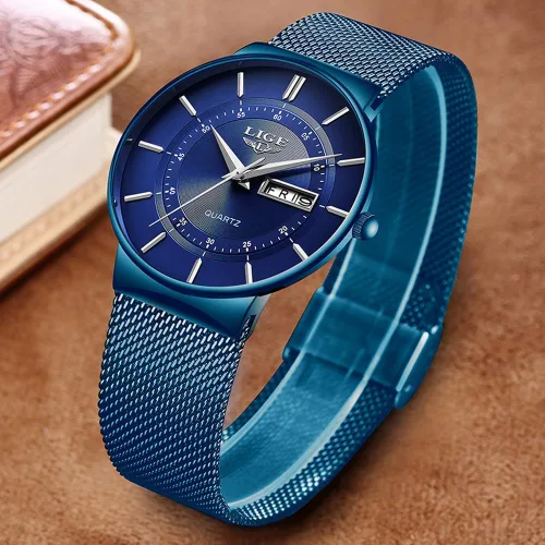 Vista 6 de Weicam Reloj mecánico de esqueleto casual para hombre, correa de malla numérica romana, reloj de pulsera