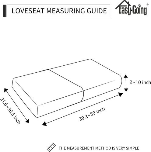 Vista 5 de Easy-Going Funda de cojín 100% impermeable para asiento de sofá, funda de cojín elástica de muebles, para niños, mascotas, cojín de sofá biplaza