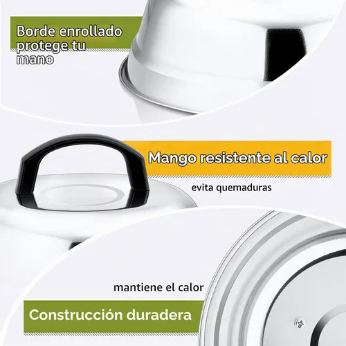 Vista 3 de Leonyo Juego de 2 tapas de cúpula de fusión de queso de 9 pulgadas, accesorios de plancha de acero inoxidable, cubierta duradera para cocinar al