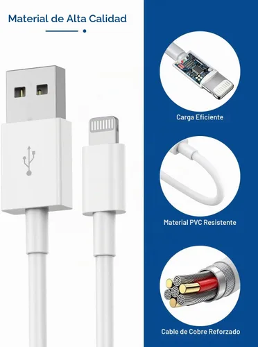 Vista 7 de Cargador de iPhone, [Certificado MFi de Apple] i Cargador de teléfono, paquete de 2 cables Lightning de 3 pies, cable de carga para teléfono