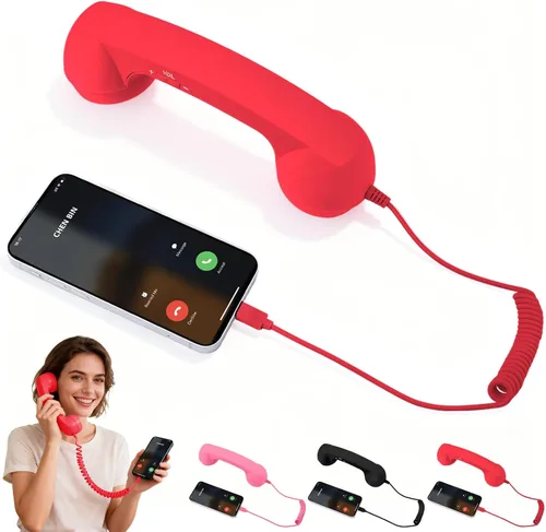 Vista 8 de Auricular de Teléfono Retro, Nuevo Auricular de Teléfono Estilo Retro Tipo-C 2026, Auriculares con Cable de Teléfono Retro Tipo-C Estilo Receptor