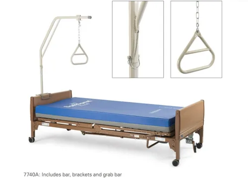 Vista 2 de Invacare 7740A - Barra y mango para trapecio, diseño de dos piezas, límite de carga de peso de 168 libras, color gris