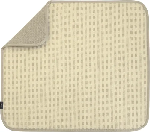 Vista 45 de S&T INC. Tapete de microfibra para secado de platos, reversible y absorbente para cocina, de 16 x 18 pulgadas, color negro