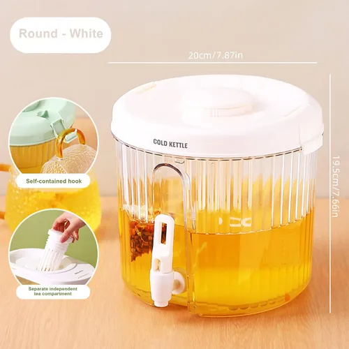 Vista 2 de MANMAOHE Refrigerador de 1 galón con grifo, dispensador de bebidas de plástico con grifo para refrigerador, dispensador de bebidas transparente