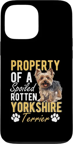 Vista 23 de iPhone 16 Dog Yorkie - Property of a spoiled rotten Yorkshire Terrier Case