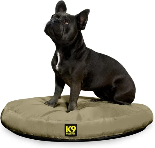 Vista 17 de K9 Ballistics Cama redonda resistente para perros, funda extraíble, lavable, duradera y resistente al agua para interiores y exteriores, pequeña