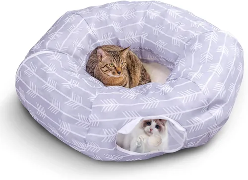 Vista 9 de Nobleza Cama de túnel para gatos, plegable y lavable, juguete de tienda de campaña para descansar en interiores, tubo ligero para ventilar el gatito