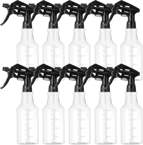 Vista 11 de Paquete de 10 Botellas de Spray de 16 Oz Botellas de Spray de Agua Vacías para Limpieza de Servicio Pesado Recipiente Pulverizador Recargable