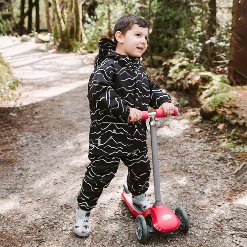 Vista 7 de JAN & JUL Pantalones de lluvia y nieve impermeables para niños, forrados con forro polar