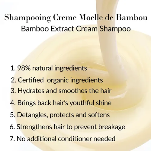 Vista 2 de Leonor Greyl Paris Bamboo Extract Cream Shampoo Shampooing Creme Moelle de Bambou - Champú hidratante para cabello largo, seco o encrespado - Champú