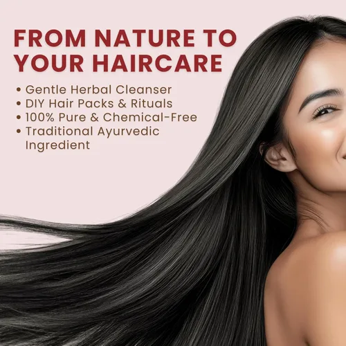 Vista 3 de Shikakai Powder 100% puro y natural - Limpiador y acondicionador ayurvédico sin químicos - Nutre el cabello, mejora el brillo, la suavidad